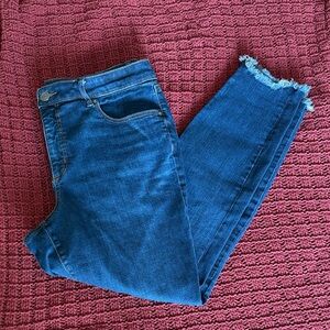 LOFT Ankle Cropped Blue Jeans